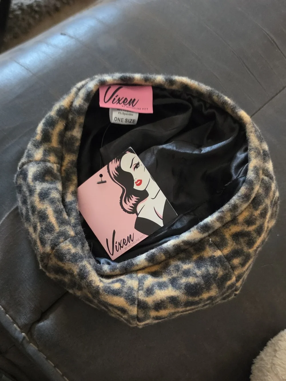 Starlet Beret in Vintage Leopard Print - Vixen by Micheline Pitt